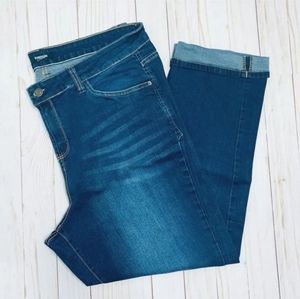 Kensie Women's Denim Cuffed Ankle Plus Size 24